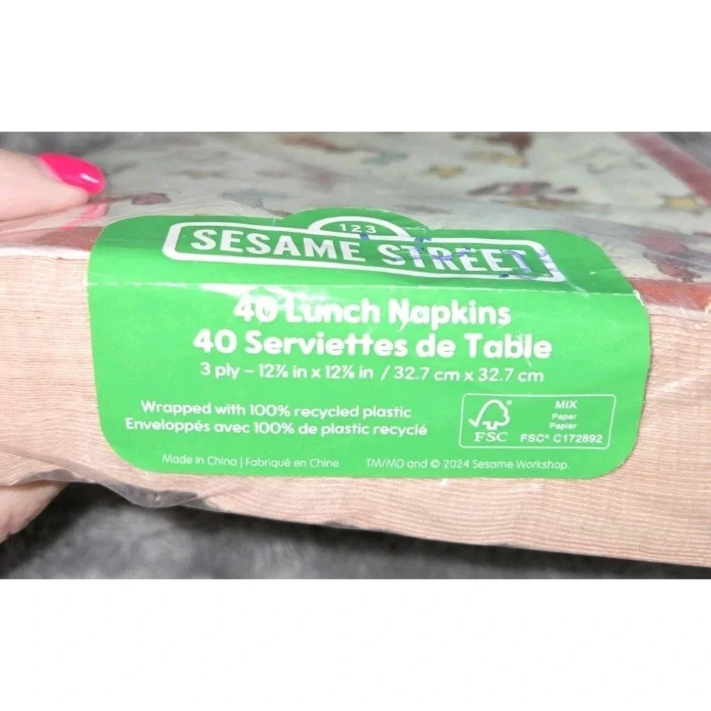 Sesame Street Birthday Party 40 Lunch Napkins 3‎ Ply -12 7/8